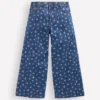 Wide Leg Jeans Denim Floral