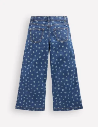 Wide Leg Jeans Denim Floral