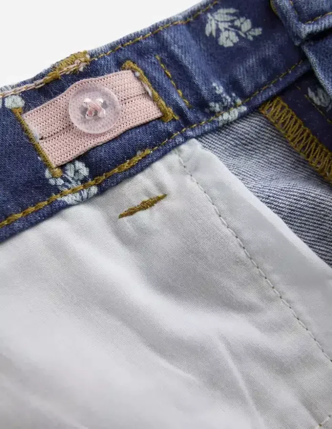 Wide Leg Jeans Denim Floral