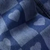 Wide Leg Jeans Heart Checkerboard Denim