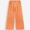 Wide Leg Pants Orange/Ivory Gingham Wide Leg Pants Orange/Ivory Gingham