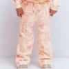 Wide Leg Printed Sweatpants Oatmeal Cats
