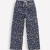 Wide Leg Printed Sweatpants Starboard Blue Meadow Floral