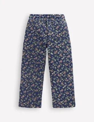 Wide Leg Printed Sweatpants Starboard Blue Meadow Floral