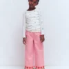 Wide Leg Pull-on Jeans Pink Tulips Wide Leg Pull-on Jeans Pink Tulips