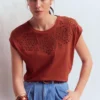 Willow Broderie T-shirt Burnt Orange Willow Broderie T-shirt Burnt Orange