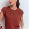 Willow Broderie T-shirt Burnt Orange Willow Broderie T-shirt Burnt Orange