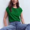 Willow Broderie T-shirt Fresh Green Willow Broderie T-shirt Fresh Green