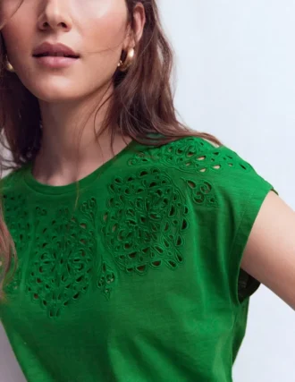 Willow Broderie T-shirt Fresh Green