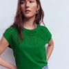 Willow Broderie T-shirt Fresh Green Willow Broderie T-shirt Fresh Green
