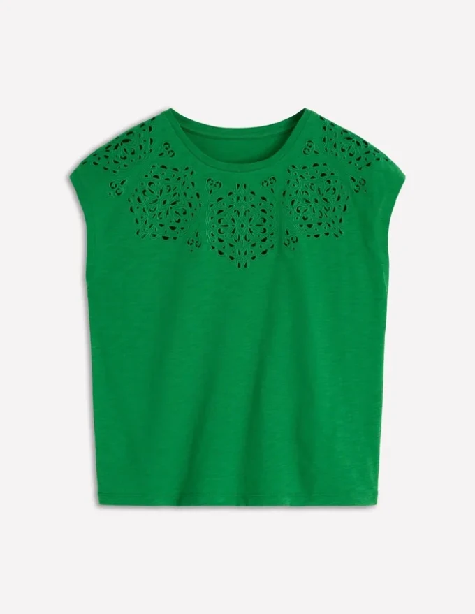 Willow Broderie T-shirt Fresh Green Willow Broderie T-shirt Fresh Green