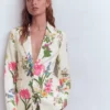 Woodbridge Linen Blazer Ivory, Delicate Blossom Woodbridge Linen Blazer Ivory, Delicate Blossom