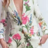 Woodbridge Linen Blazer Ivory, Delicate Blossom Woodbridge Linen Blazer Ivory, Delicate Blossom