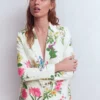 Woodbridge Linen Blazer Ivory, Delicate Blossom Woodbridge Linen Blazer Ivory, Delicate Blossom