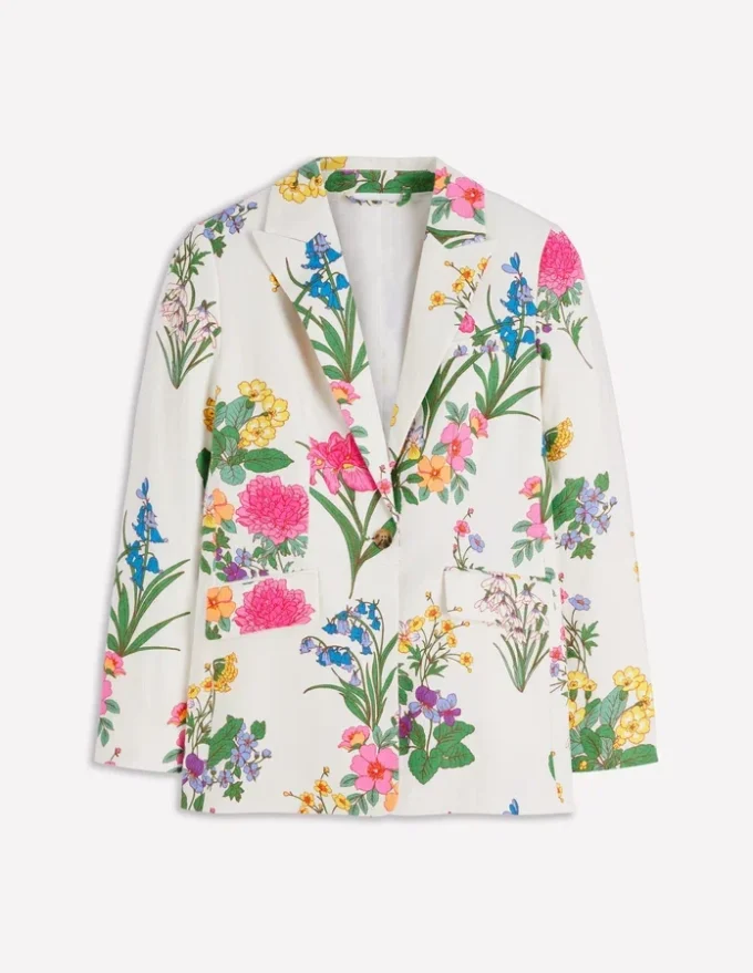 Woodbridge Linen Blazer Ivory, Delicate Blossom Woodbridge Linen Blazer Ivory, Delicate Blossom