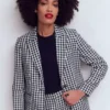 Woodbridge Linen Blazer Navy, Ivory Gingham Woodbridge Linen Blazer Navy, Ivory Gingham
