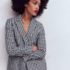 Woodbridge Linen Blazer Navy, Ivory Gingham Woodbridge Linen Blazer Navy, Ivory Gingham