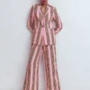 Woodbridge Linen Blazer Pink, Rich Emerald Stripe Woodbridge Linen Blazer Pink, Rich Emerald Stripe