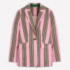 Woodbridge Linen Blazer Pink, Rich Emerald Stripe Woodbridge Linen Blazer Pink, Rich Emerald Stripe