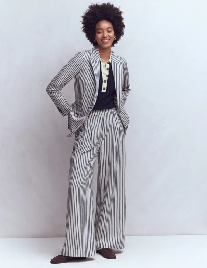 Woodbridge Relaxed Blazer Blue and Ivory Stripe Woodbridge Relaxed Blazer Blue and Ivory Stripe