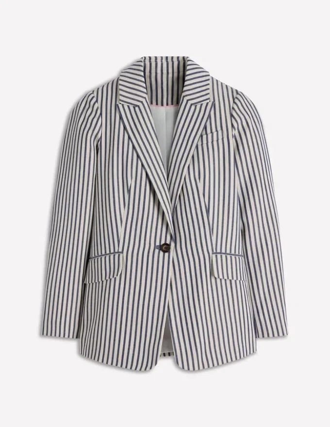 Woodbridge Relaxed Blazer Blue and Ivory Stripe Woodbridge Relaxed Blazer Blue and Ivory Stripe