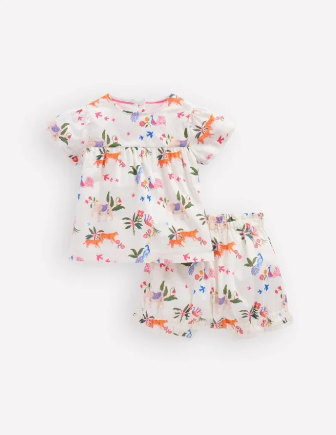 Woven Bloomers Play Set Ivory Small Tropical Animals