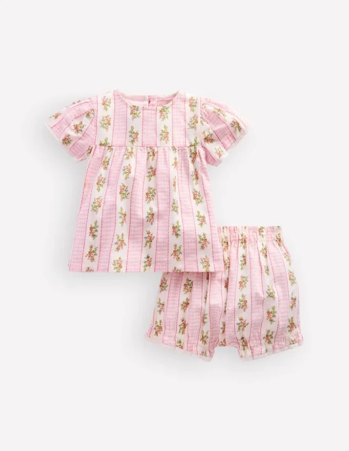 Woven Bloomers Play Set Pink Gingham Floral