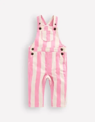Woven Dungaree Pink Stripe