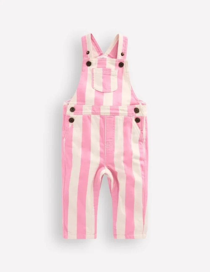 Woven Dungaree Pink Stripe Woven Dungaree Pink Stripe