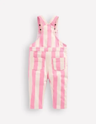 Woven Dungaree Pink Stripe
