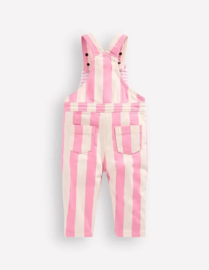 Woven Dungaree Pink Stripe Woven Dungaree Pink Stripe