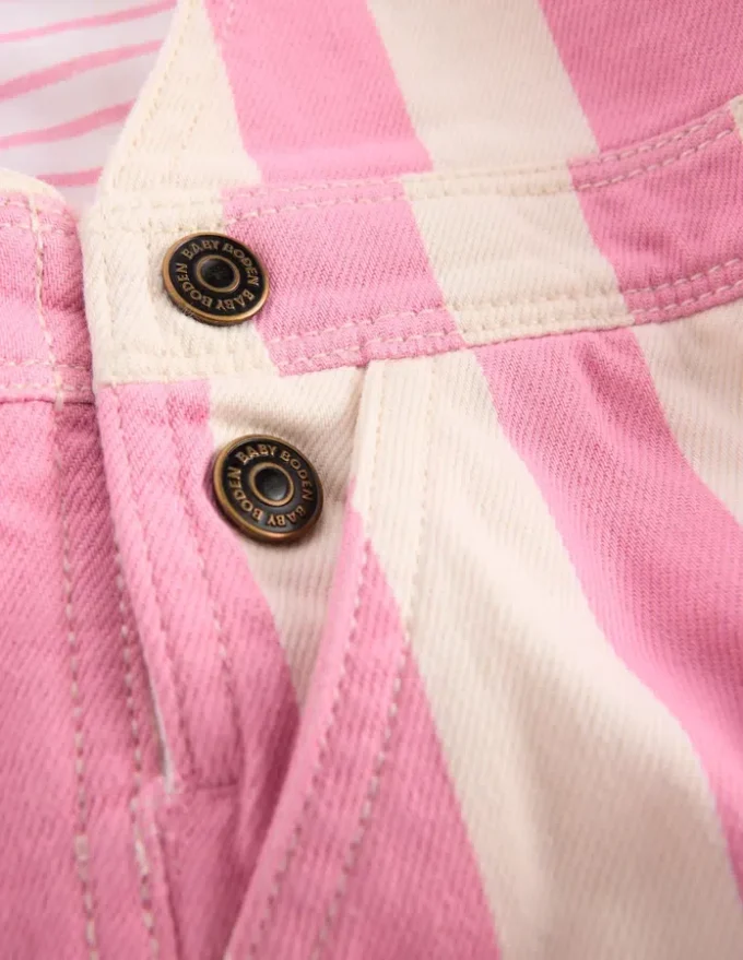 Woven Dungaree Pink Stripe Woven Dungaree Pink Stripe
