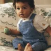 Woven Dungarees Navy Ticking Stripe Woven Dungarees Navy Ticking Stripe