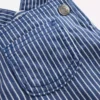 Woven Dungarees Navy Ticking Stripe Woven Dungarees Navy Ticking Stripe