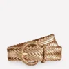 Woven Leather Belt Gold Woven Leather Belt Gold