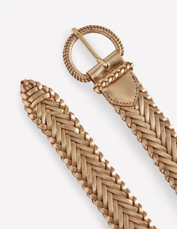 Woven Leather Belt Gold Woven Leather Belt Gold