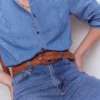 Woven Leather Belt Tan Woven Leather Belt Tan