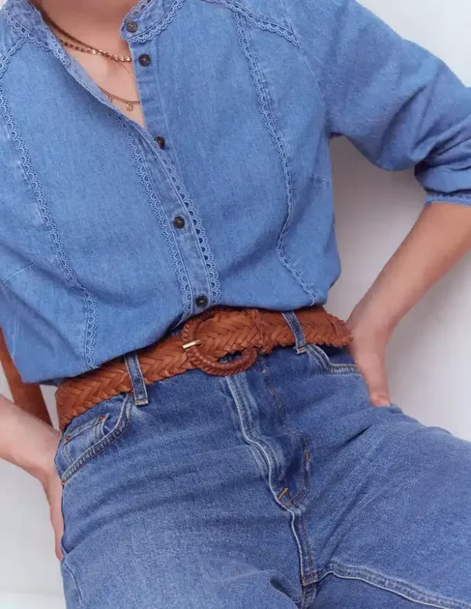 Woven Leather Belt Tan Woven Leather Belt Tan