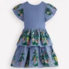 Woven Mix Twirly Dress Azure Blue Jungle Trellis Woven Mix Twirly Dress Azure Blue Jungle Trellis