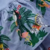Woven Mix Twirly Dress Azure Blue Jungle Trellis Woven Mix Twirly Dress Azure Blue Jungle Trellis