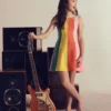 Woven Panel Dress Multi Rainbow Woven Panel Dress Multi Rainbow