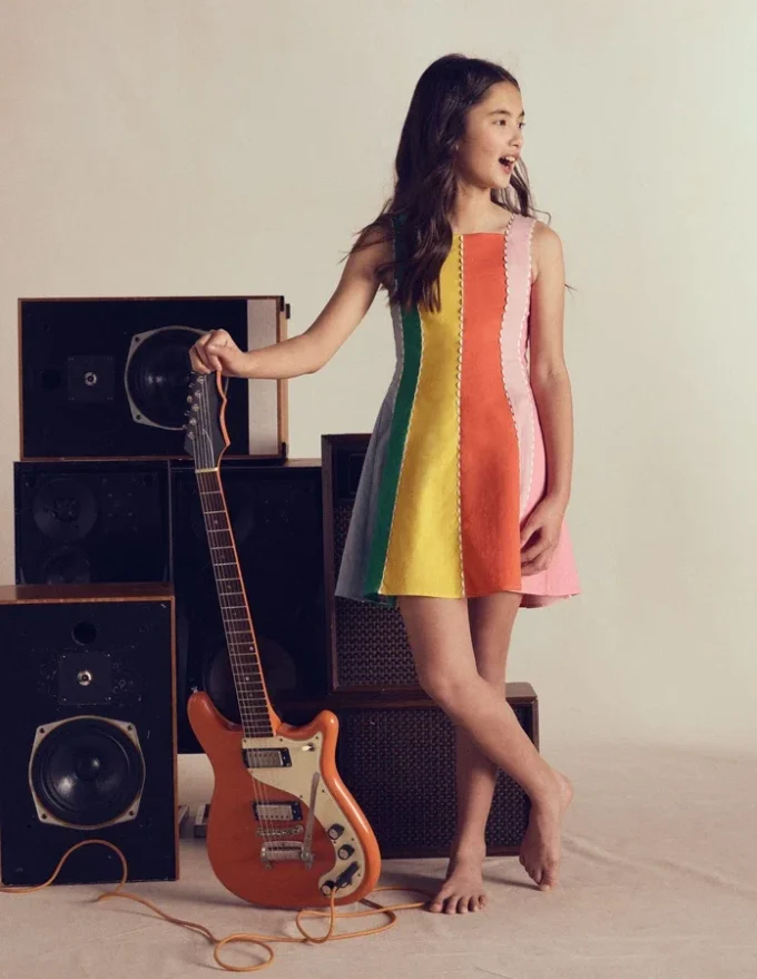 Woven Panel Dress Multi Rainbow Woven Panel Dress Multi Rainbow