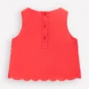 Woven Shell Top Spicy Red Neon Embroidery Woven Shell Top Spicy Red Neon Embroidery