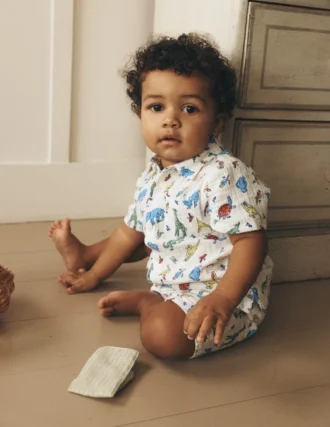 Woven Shirt Play Set Ivory Multi Jungle Animals