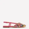 Woven Slingback Flats Multi Check