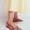 Woven Slingback Flats Multi Check