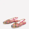 Woven Slingback Flats Multi Check