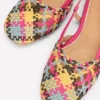 Woven Slingback Flats Multi Check