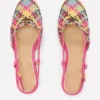Woven Slingback Flats Multi Check