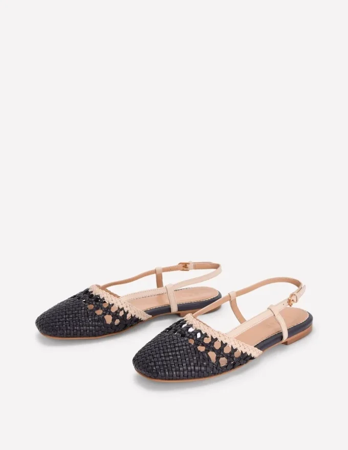 Woven Slingback Flats Navy/Ivory Woven Slingback Flats Navy/Ivory